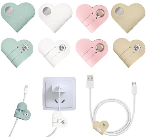 8 pz. Fascette fermacavi in ​​pelle, avvolgicavo portatili per cuffie, avvolgicavo, organizer per cavi, pratico fermacavo in pelle di mucca per viaggi, casa, scuola, lavoro