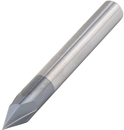 Chamfer End Mill, 3 Flute 60 Degree Tungsten Steel CNC Carving Router Bit, for Aluminum and Copper Milling Cutter Tools (D6*60 °*50L)