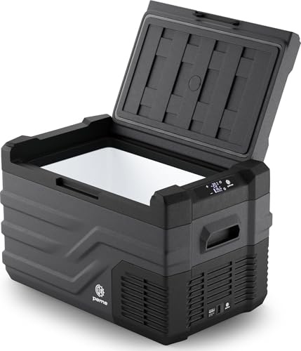 peme Kühlbox Auto Kompressor Elektrisch Kuhlbox Camping Kühlschrank Tragbar Kühltruhe Groß M Autokühlschrank Gefrierbox Outdoor mit Strom Steckdose LCD Display 12 24V 220 240 V 26,8L – Quest