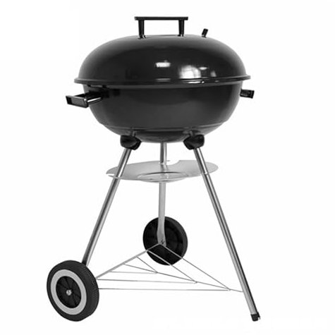 MObyat Barbecue da Esterno, affumicatore Rotondo Portatile da 43 cm con Ruote, Doppia Ventilazione, Manici isolati, Materiale Bowi smaltato in Porcellana Spessa, per Giardino, Campeggio, Barca