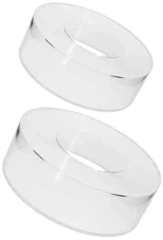 WEKADRIN 2 pezzi Supporto Torta Trasparente in Acrilico Alzata Rotonda Riempibile per Matrimonio e Compleanno Espositore e Durevole per Dolci e Buffet