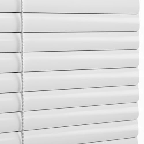 Bright White Aluminium Metal Venetian Blinds Slat Home Office Blind Window Thin Slats Kitchen Blinds Blackout Shutters Child Safe Home Office, Customisable (55×120cm)