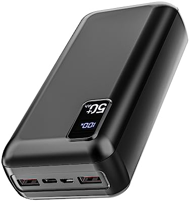 PowerBank 50000mAh große kapazität, 22,5W Powerbank PD20W Schnell Aufladende Externer Handyakku USB C mit LED Display 3 Ausgängen & 2 Eingängen Tragbares Ladegerät für iPhone16 15 14 13 12 Pro Max