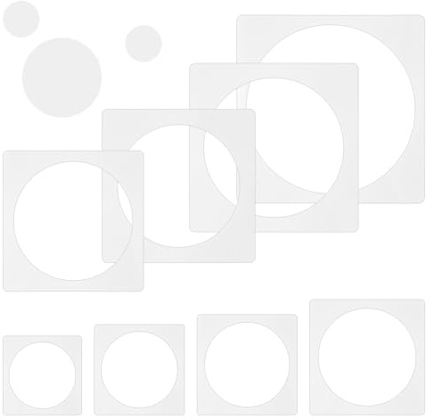 8 Stück 6-24cm Kreisschablonen zum Zeichnen, Transparent Schablonen Rund Technisches Zeichnen Wiederverwendbares Lochschablone Runde Schablone Große Zeichenwerkzeug für DIY-Projekte Kunsthandwerk