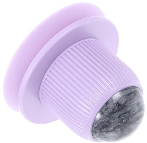 Manueller Jade Massageball mit Abs und Silikonteilen, Lavendel | Oberen Rücken und Kopf, für Täglichen Einsatz im Innenbereich, Kompakte Entspannungsrolle
