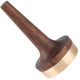 Abaodam Présentoir à Bague Bois Massif Noyer avec Support Laiton Étagère Bijoux Compacte et Élégante pour Rangement de Bagues Décoratif et Pratique