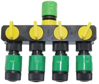 Ensemble de 1/2 for système d'irrigation goutte à goutte de jardin, raccord rapide 4 voies for tuyau de 16 mm, adaptateur for robinet de lavage de voiture (1 ensemble).(Yellow)