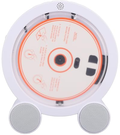 Luocute Lecteur CD Vertical de Bureau, 13 Fonctions 5 Formats, Lecteur CD Portable avec Minuterie, écran LED HiFi, Double Haut-parleurs FM USB AUX pour Les Amateurs de Musique à (Couleur du Bois)