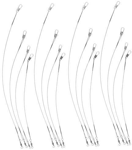 Beavorty 80pcs Anti-bite Steel Leader Wire Kit with Swivels, Black Stainless Steel Fishing Wire Leaders for Saltwater and Freshwater Lure Fishing, Includes 15cm 20cm 25cm 30cm Lengths