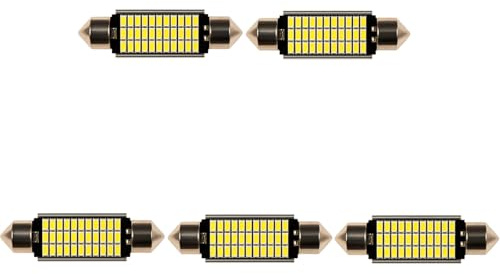 LED 12V Soffitten 39 mm 30SMD Innenraum PKW Lampe Auto Ersatz Beleuchtung warmweiß kaltweiß weiß (warmweiß, 5 Stück)