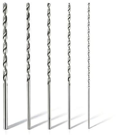 5 Pcs Extra Long Twist Drill Bits, 150mm HSS Wood Drill Bit Set for Plastic Steel Plate - 2mm 3mm 3.5mm 4mm 5mm Straight Shank