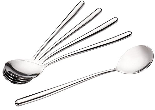Miupoo Korean Soup Spoons Stainless Steel Long Handle Tablespoon Pack of 5