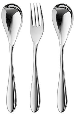 Robert Welch Bourton Bright Cutlery Serving Set, 3 Piece. Made from Stainless Steel. Dishwasher Safe.