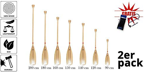 Szmaglinski Stechpaddel aus Kieferholz Holzpaddel Länge: 90-200cm, 2 Stuck - unersetzliche Ausstattung von Yachten, Segelbooten und Kanadiern (200) + wasserdichte Hülle GRATIS