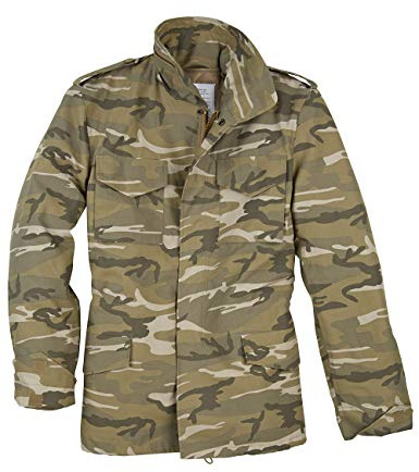 Surplus Raw Vintage M65 herr utomhus fältjacka parkas fodrad, Desertlight, XL