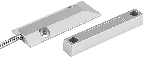 Interruttore Magnetico Cablato per Serranda Garage e Porte - Sensore Allarme Antintrusione per Magazzino, Cancelli e Fabbrica, 2 Pezzi