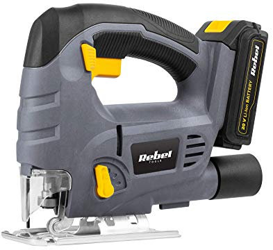 Rebel RB-1031 - Seghetto alternativo a batteria, 20 V, 2 A