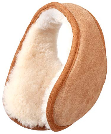 MaxW Winter Wool Ear Muffs for Men and Women Cute Fluffy Earmuffs Soft Cozy Outdoor Ear Warmer Light Maroon