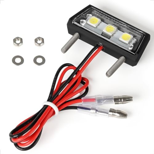 evermotor Universale Mini 12V 1W E4 LED Luce targa omologata Moto Auto Veicolo a motore Quad ATV Nero Impermeabile IP67