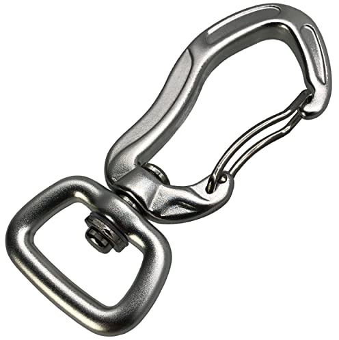 Metalworks Alu-Karabiner, massiv und robust mit Drehgelenk - extra stabil, ideal für Hundeleinen - 100% ROSTFREI ! (Aluminium, 71 x 30mm) (Aluminium - eckiges Auge, 71 x 30mm)