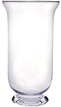Floralcraft® 25cm Tall Glass Hurricane Vase, Storm Lanterns Candle Holder for Home Decoration Wedding Centrepiece