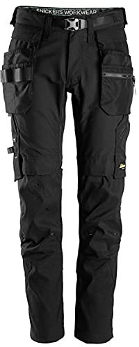 Snickers Workwear FlexiWork 6972 Arbeitshose mit abnehmbaren Holstertaschen, Schwarz, 48