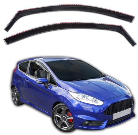 SCOUTT J&J Automotive GP Windabweiser passend für Ford Fiesta 3-Türer 2009-2017 2tlg, Vorne und Hinten Regenabweiser Passform Getönt Schwarz