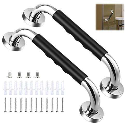 UNIDEAL 2 Pièces Poignée de Baignoire, 33 cm Antidérapante Barre d'appui de Salle de Bain, Barre d'Appui en Acier Inox Murale Poignée de Douche pour Personnes Âgées/Handicapées/Enfants/Enceinte