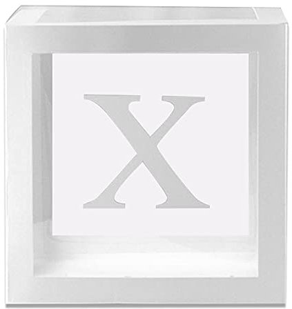 Valink Dekoboxen für Babypartys, 1 Stück, transparente, quadratische Kartonbox, Ballonbox für Mädchen und Jungen, für Mottopartys, Dekoration, Geburtstag, Babyparty
