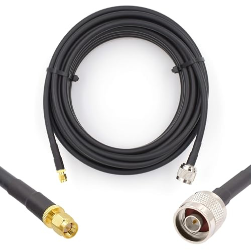 RANGEFUL N Maschio a SMA Maschio Cavo coassiale 12m 50ohm 5D-FB Ø7,5mm prolunga 12 metri a bassissima perdita per LTE Antenna esterna 4G 5G Modem Amplificatore GSM Router WIFI Ripetitore cellulare