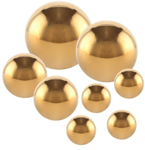 BESTonZON Rostfritt stål trädgårdsklot, spegelkula, dekorativ kula, 8 stycken, spegelpolerade, ihåliga kulor, metallkulor, dammkulor, reflekterande rostfria kulor, simbollar för utomhus, trädgård,