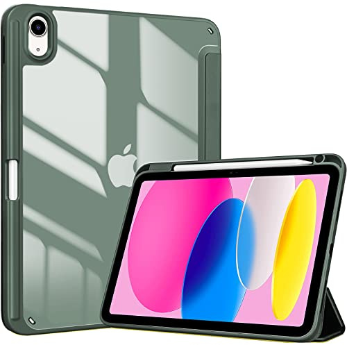ProCase Hülle für iPad (A16) 11 Generation 2025 | iPad 10 Generation 10,9 2022 Schutzhülle mit Stifthalter Stoßfeste Smart Case Cover Auto Schlafen/Wachen -Olivegrün