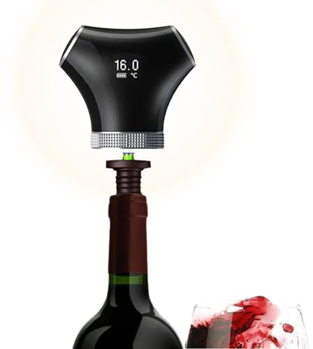 Rechargeable Smart Wine Bottle Stopper and Preserver with 2 Plugs, Keep Wine Fresh for 3 WEEKS, Automatic Vacuum Pump with Food-Grade Silicone, Wine Preserver Stopper, Ideal Gift for Wine Lovers