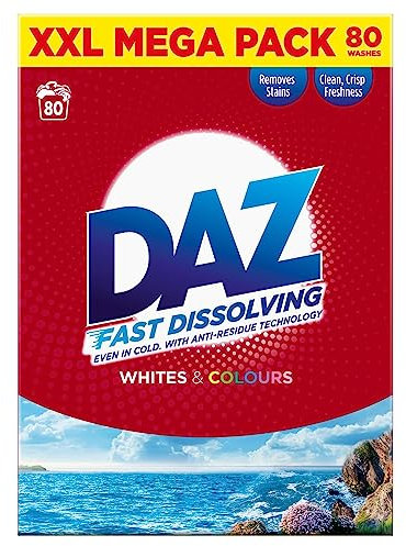 DAZ Washing Powder 80 Washes Whites & Colours, 4800g