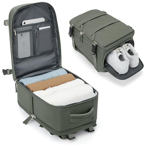 BJLFS Borse da Cabina per Ryanair 40x30x20 Bagaglio a mano Aereo Donna Uomo | 25L Zaino da Viaggio con Tasca Antifurto Impermeabile Zaino Laptop 16 Pollici Zaini Wizzair con Scompartimento per Scarpe