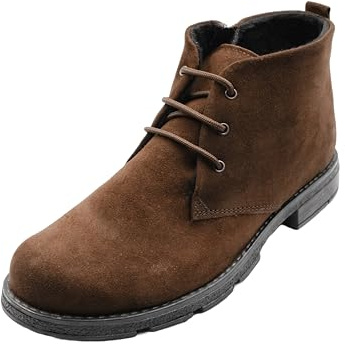 Kristian Shoes 2210 Botas Mujer Invierno Cuero Nobuck - Botines Mujer Acolchado Cálido con Cierre de Cordones y Cremallera, Ideal para Invierno - Comodidad y Estilo en Cada Paso