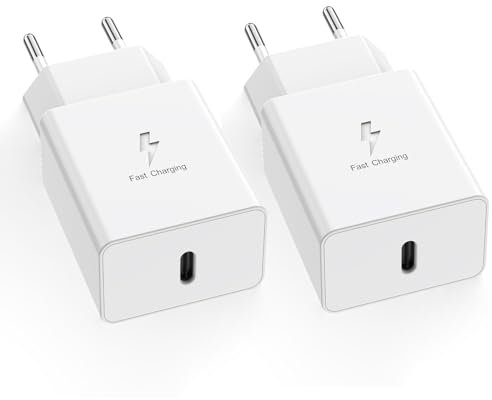 2er Pack USB C Ladegerät für Samsung, 15W Type-C Netzteil Schnellladegerät, PD Ladeadapter mit Schnellladefunktion für Samsung Galaxy S23 S22 S21 S20 FE S10 S9 S8,Z Fold 3,Note9 und A-Serie Handys