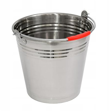 MIKONI Edelstahleimer Lebensmitteleimer Kücheneimer Futtereimer Milcheimer Eimer Garteneimer Baueimer für Gastronomie (5 Liter)