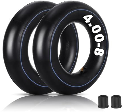 4.80/4.00-8 Innenschläuche, 480/400-8 Reifenschlauch für Mini-Bikes, Schubkarren, Rasenmäher, Go-Kart, Handkarren, Anhänger, Schwere Innenschläuche mit TR87 Gebogenem Ventilstiel, 2er-Pack