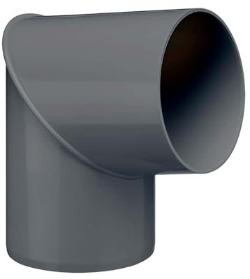 INEFA Curva di scarico a 80 gradi, raccordo per grondaie in PVC 75mm antracite, facile installazione a innesto, Made in Germany