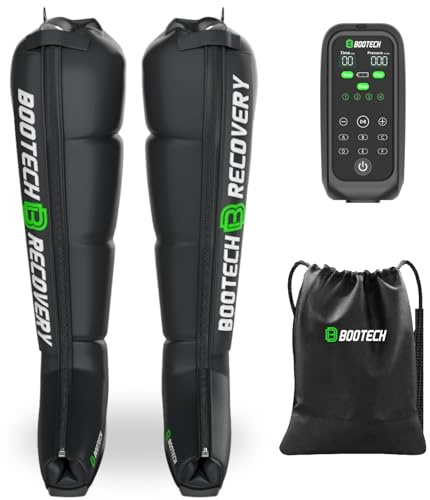 BOOTECH Premium Wiederaufladbares Pressotherapie Für Zu Hause, Massagegerät Für Müde Beine, Verbessert Die Durchblutung, Erholung Der Muskulatur, Lymphdrainage, Cellulite, Akku 5H, Ohne Rucksack (M)
