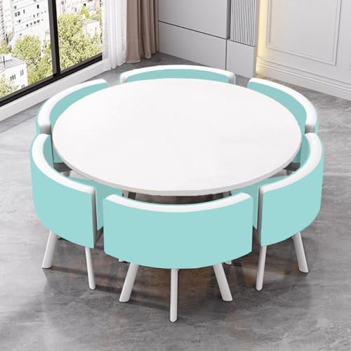 Platzsparend Esstisch mit 6 Stühlen Set, 110cm Küchenstühle Konferenztisch, Couchtisch Meetingtisch for Küche, Esszimmer Konferenzraum(3)
