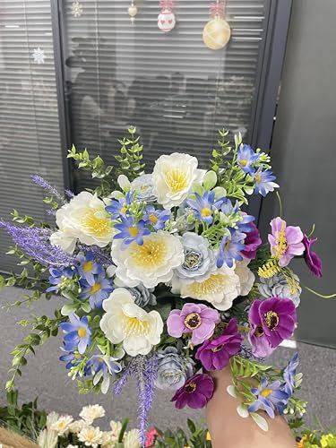 HUAESIN Set Fiori Artificiali Bouquet Fiori Finti da Interno per Decorazioni Camomilla Flor de Jamaica fiore di seta per Casa Nozze Desktop Davanzale Decorazioni