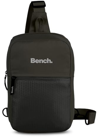 BENCH Bold Damen und Herren Sling Bag Umhängetasche Tasche Handtasche Schultertasche Crossbody, schwarz, 29 x 20 x 12 cm
