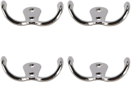 Gorise 4 ganchos de puerta de doble garra con 8 tornillos, adecuados para el baño, la cocina, el dormitorio, el almacenamiento de ropa, ganchos de pared abundantes