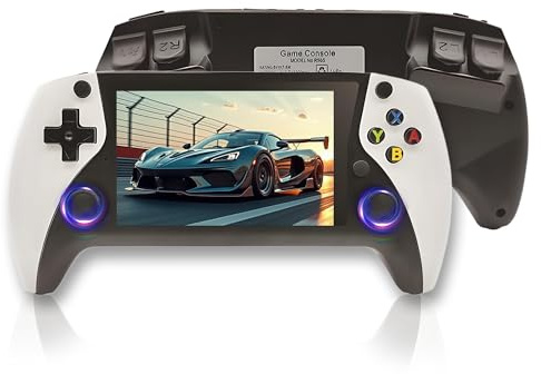R50S Console de Jeu Rétro 128G, Console De Jeux Vidéo Portable 25320+ Jeux Classiques 20+ Émulateurs, Écran 4″‌ IPS OCA, Résolution 800*600, Système E Open Source (Blanc,128G)