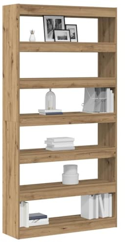 vidaXL Bücherregal 6 Ebenen 100 x 30 x 198 cm Holzwerkstoff | Vertikale Anordnung für kompakte Räume, Perfekt für Bücher, Dekoration und mehr,