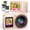 Cámara de Fotos Cámara Digital 4K 64MP FHD, Cámara Digital con Tarjeta de 64GB, Cámara Compacta Zoom 18X y 2 Baterías, Recargable Compacta Portátil Cámara para Niños Principiantes, Rosa