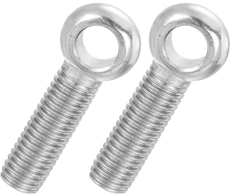 PATIKIL 2 Pz M14x55mm Bullone Ad Occhio Girevole Con Spalla, 304 Acciaio Inox Metrico Filettatura Completa Occhio A Lisca Di Pesce Vite A Foro Scanalato Bullone Di Sollevamento, Argento