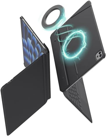 Nillkin for iPad Pro 13 inch (M5/M4,2025/2024) Keyboard Case | Magic Ease | with Easy-Set Magnetic Stand Book Cover |Touch Pad |7 Backlight | with Magnetic Mount | Detachable Design (Midnight Black)